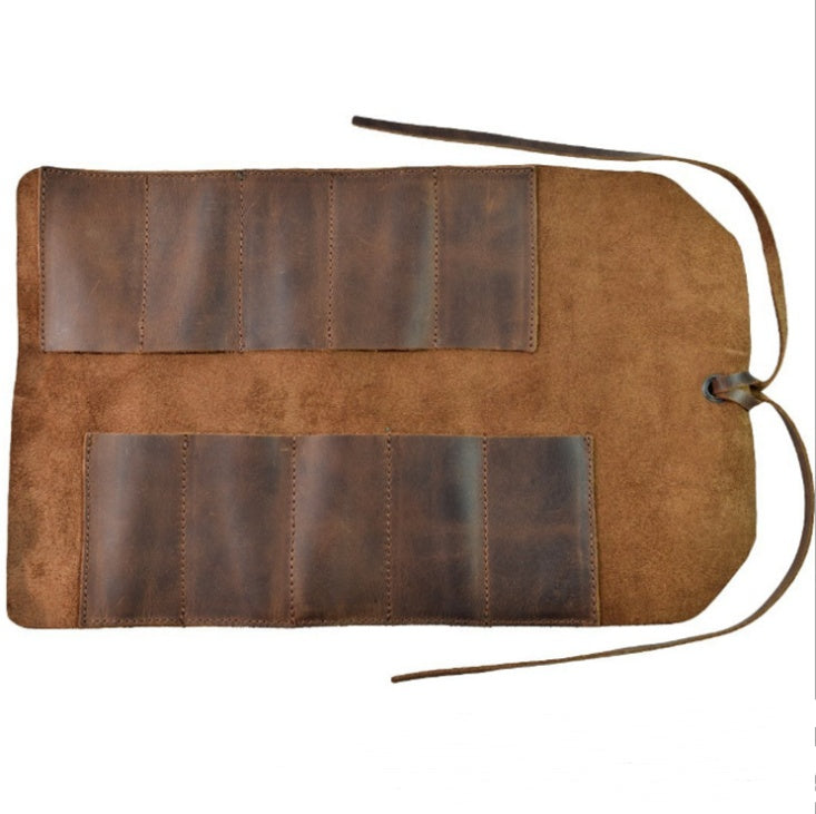 Heavy-Duty Handmade Leather Tool Roll Organizer