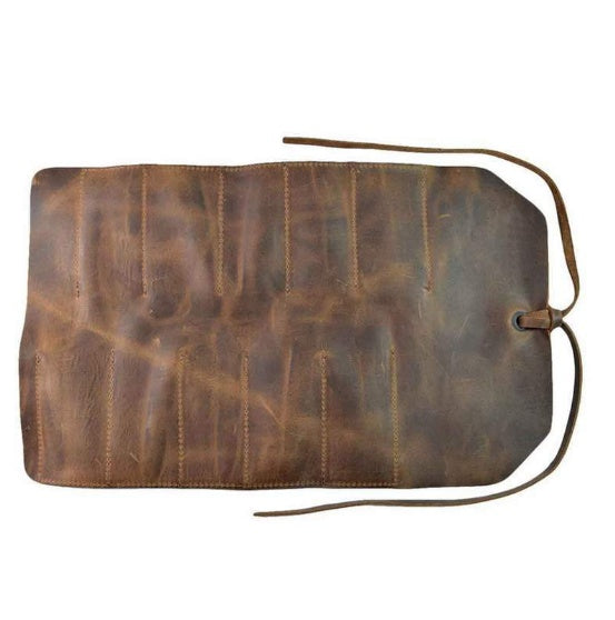 Heavy-Duty Handmade Leather Tool Roll Organizer