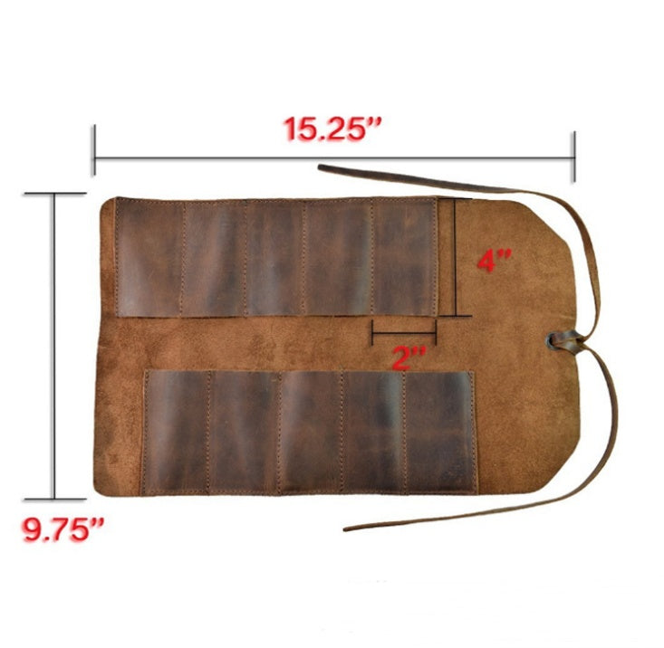 Heavy-Duty Handmade Leather Tool Roll Organizer