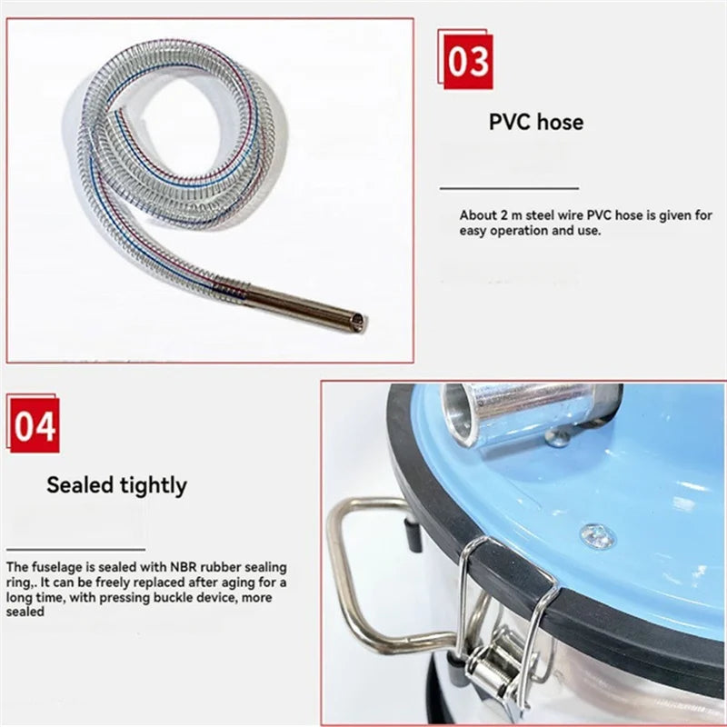 GearForge™ 20L Industrial Pneumatic Vacuum Cleaner – High-Power Air-Driven Suction System (3700W Equivalent)