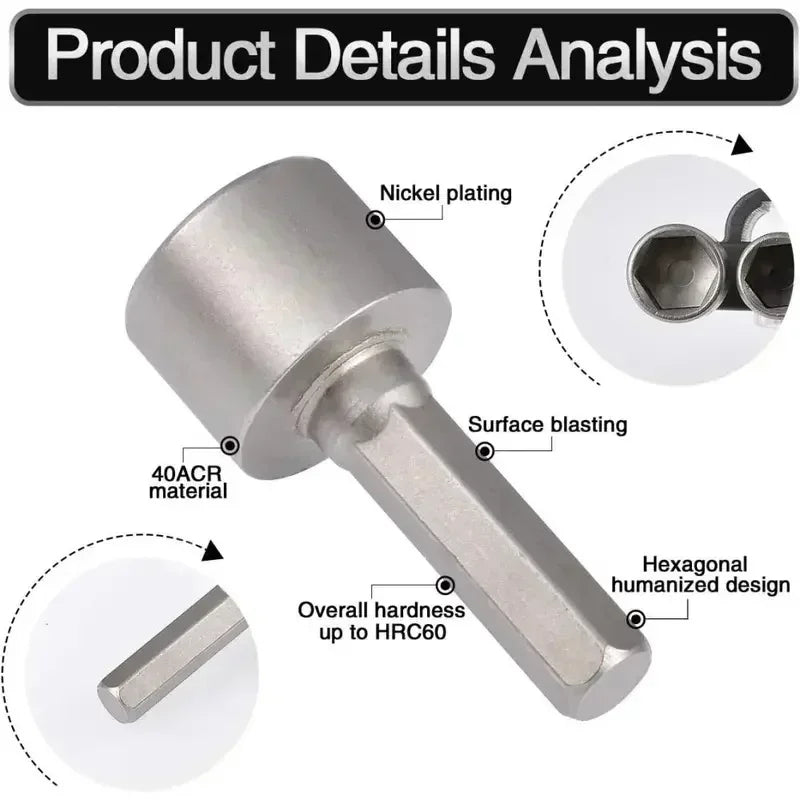 GearForge™ PowerNut Driver Set – 9-Piece / 14-Piece SAE & Metric Drill Socket Bit Kit (Chrome Vanadium Steel)