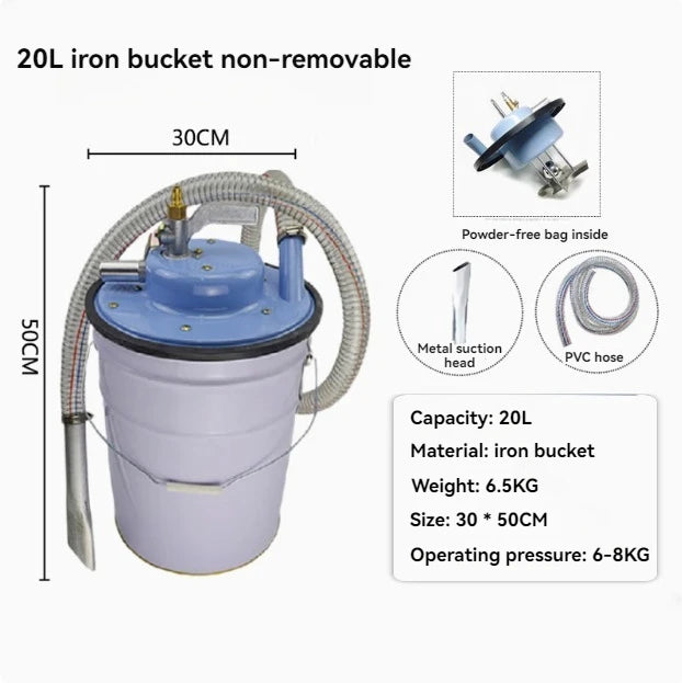 GearForge™ 20L Industrial Pneumatic Vacuum Cleaner – High-Power Air-Driven Suction System (3700W Equivalent)