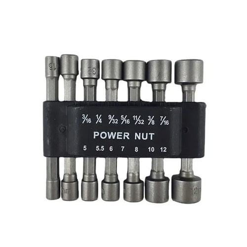GearForge™ PowerNut Driver Set – 9-Piece / 14-Piece SAE & Metric Drill Socket Bit Kit (Chrome Vanadium Steel)
