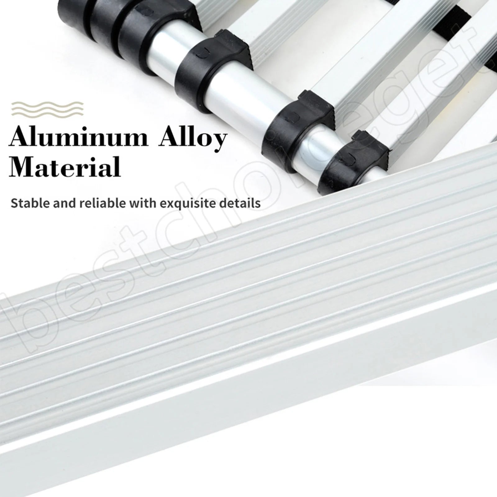 GearForge Pro-Lift Aluminium Telescopic Ladder – Heavy-Duty Foldable Extension Ladder (Up To 5M) – Compact, Safe & Portable