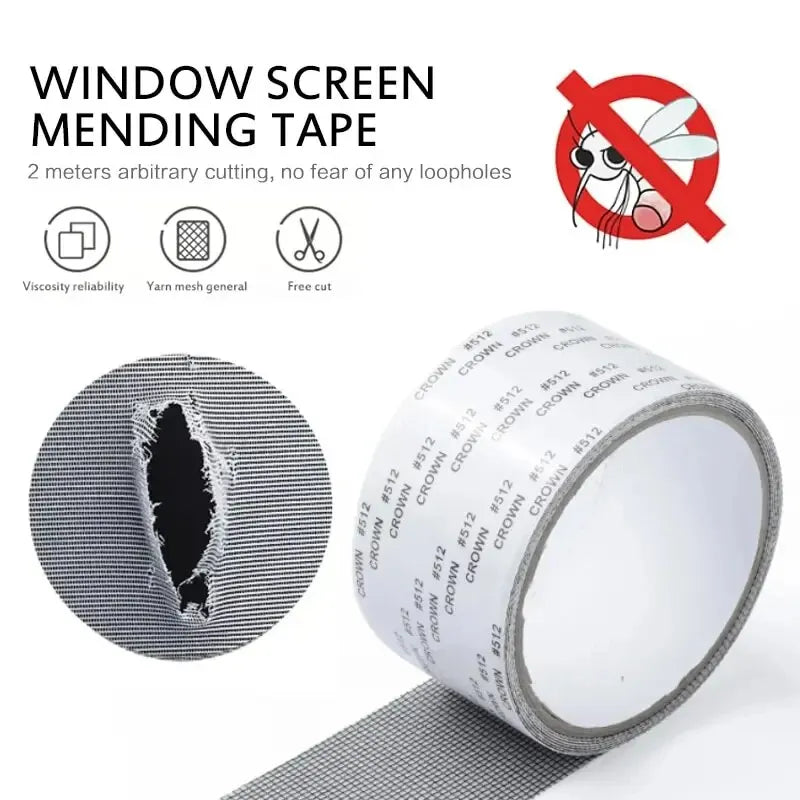 GearForge ScreenFix™ Self-Adhesive Mesh Repair Tape – Heavy-Duty Fibreglass Patch tape suitable for Windows, Doors & Mosquito Nets