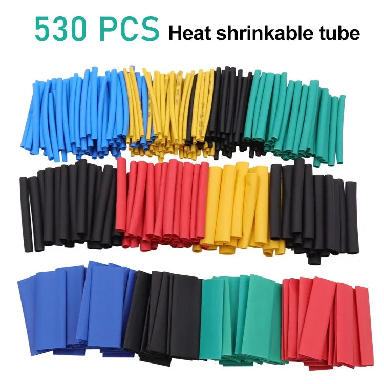 GearForge 530-Piece Heat-Shrink Tube Assortment Set  Premium Insulation • Wire Protection • Multi-Colour • Workshop Essential