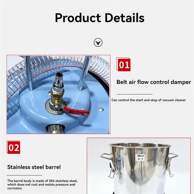 GearForge™ 20L Industrial Pneumatic Vacuum Cleaner – High-Power Air-Driven Suction System (3700W Equivalent)