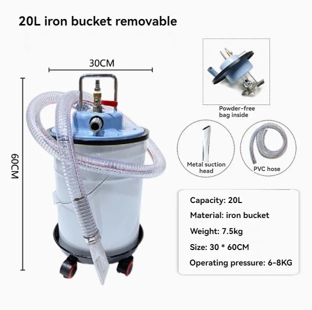 GearForge™ 20L Industrial Pneumatic Vacuum Cleaner – High-Power Air-Driven Suction System (3700W Equivalent)