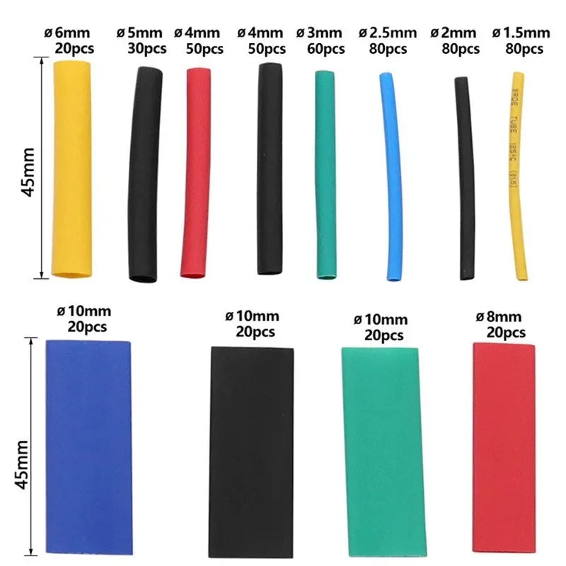 GearForge 530-Piece Heat-Shrink Tube Assortment Set  Premium Insulation • Wire Protection • Multi-Colour • Workshop Essential