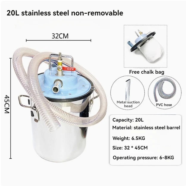 GearForge™ 20L Industrial Pneumatic Vacuum Cleaner – High-Power Air-Driven Suction System (3700W Equivalent)