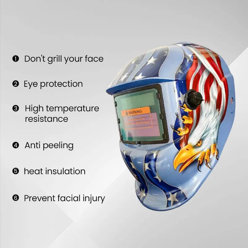 GearForge™ Solar Auto-Darkening Welding Helmet – Professional Head-Worn Protection with Adjustable Fit