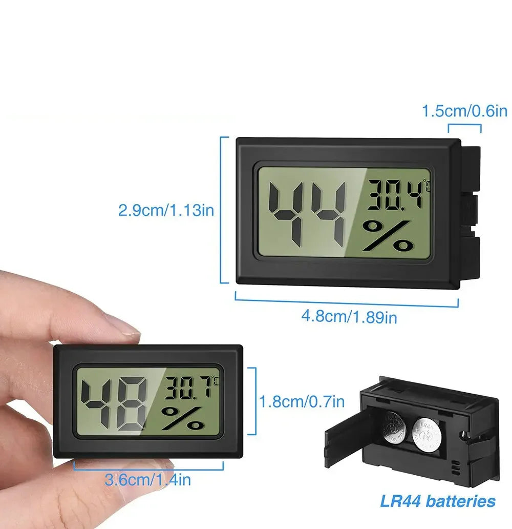 GearForge™ Mini LCD Digital Thermometer & Hygrometer – High-Accuracy Indoor Temperature & Humidity Monitor with Probe