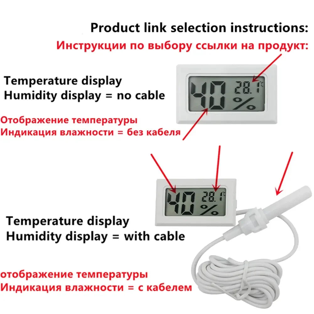 GearForge™ Mini LCD Digital Thermometer & Hygrometer – High-Accuracy Indoor Temperature & Humidity Monitor with Probe