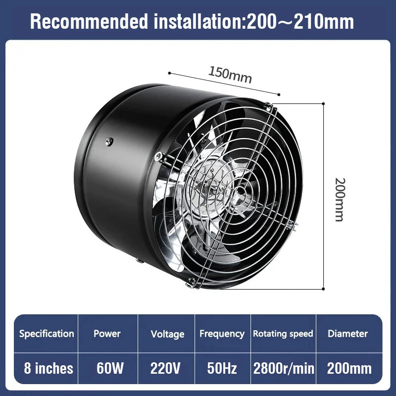 🔥 GearForge™ DUTRIEUX High-Performance Duct Booster Vent Fan – 95mm, 220V, 20W – Low-Noise Airflow Enhancer