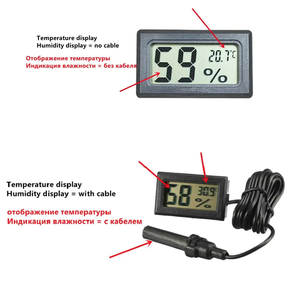GearForge™ Mini LCD Digital Thermometer & Hygrometer – High-Accuracy Indoor Temperature & Humidity Monitor with Probe