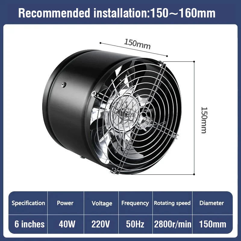 🔥 GearForge™ DUTRIEUX High-Performance Duct Booster Vent Fan – 95mm, 220V, 20W – Low-Noise Airflow Enhancer