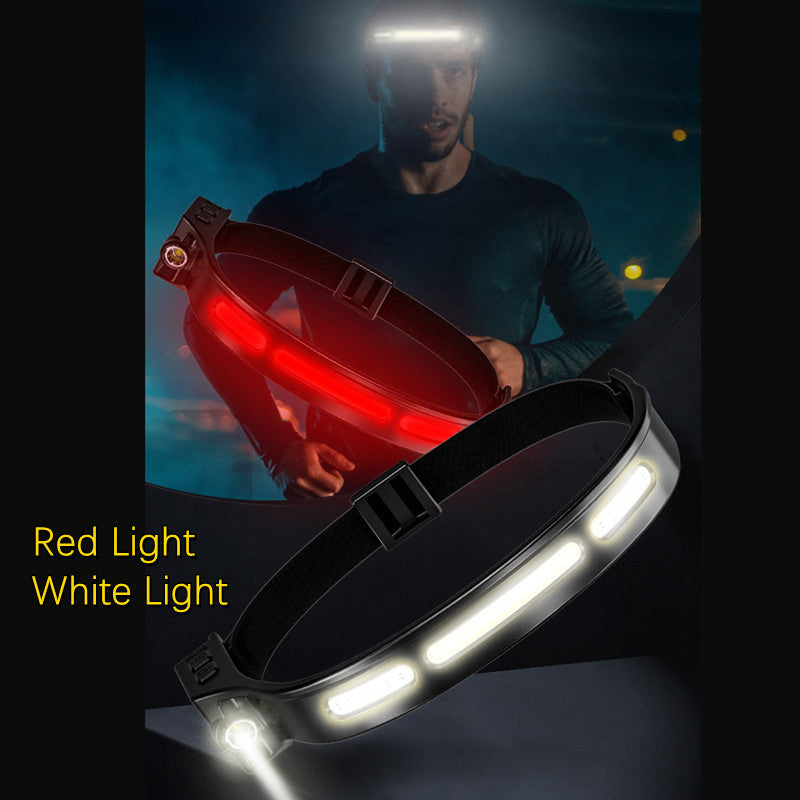 Rechargeable COB Inspection Headlamp – Hands-Free 230° Wide Beam, White Red Light 5 Lighting Modes, USB Rechargeable Torch